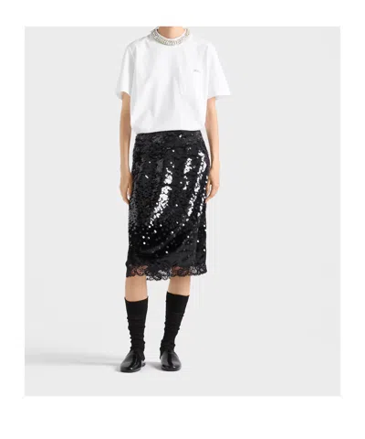 Prada Cotton Embellished T-shirt In Multi
