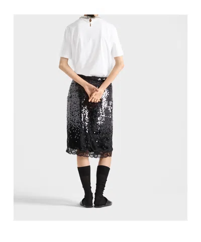Prada Cotton Embellished T-shirt In Multi