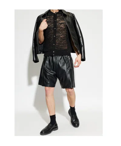 Dsquared2 Button-up Open-knit Shirt In Black