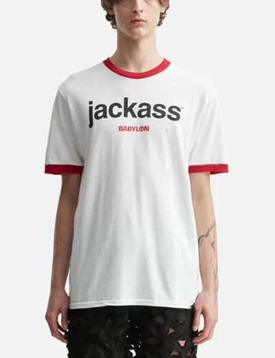 Babylon Jackass X  Ringer Tee In White