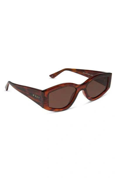 Diff 55mm Kai Slim Sunglasses In Brown