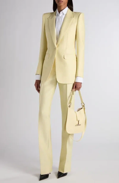 Tom Ford Wool Silk Single-breasted Jacket In Yellow