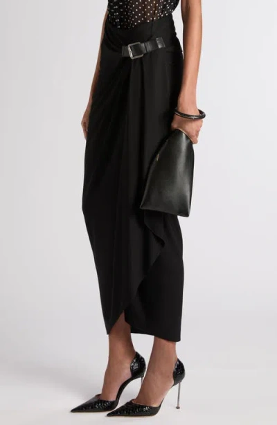 Tom Ford Aura Leather Clutch Bag With Lettering Logo On The Front In Black