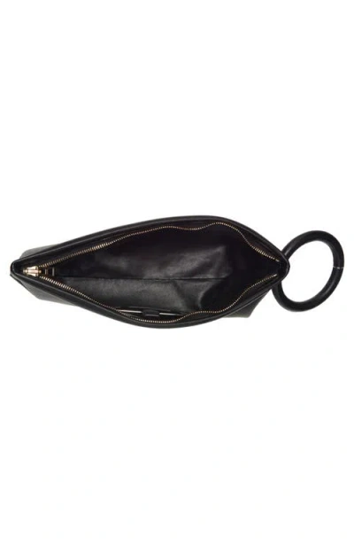 Tom Ford Aura Leather Clutch Bag With Lettering Logo On The Front In Black