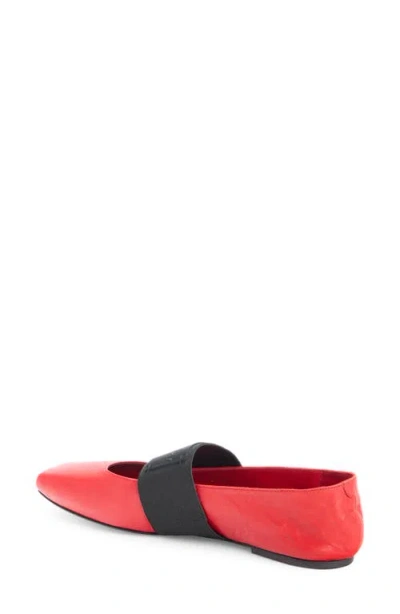 Givenchy Sliced Square Ballerinas In Textured-effect Leather In Red
