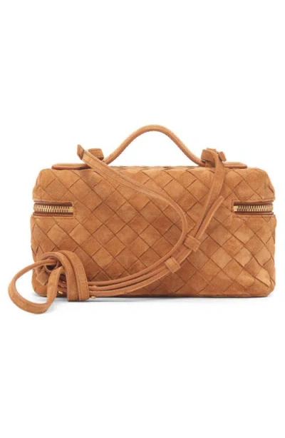 Bottega Veneta Women Bang Bang Leather Vanity-case With Intrecciato Motif In Brown