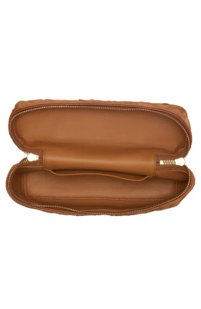 Bottega Veneta Women Bang Bang Leather Vanity-case With Intrecciato Motif In Brown