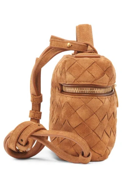 Bottega Veneta Women Bang Bang Leather Vanity-case With Intrecciato Motif In Brown