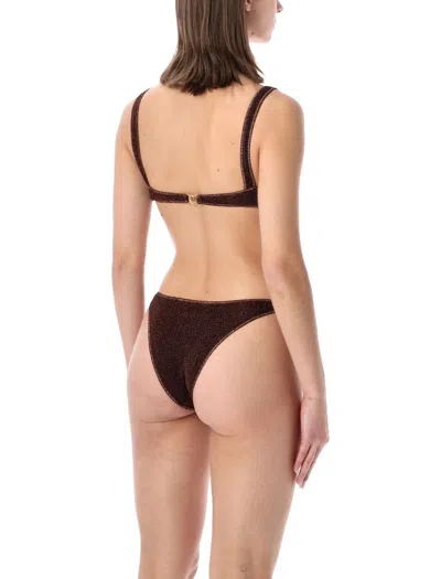 Oseree Lumiere Balconette Bikini Adjustable Straps In Brown