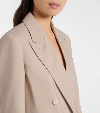 Max Mara Double-breasted Wool Blend Blazer In Pink