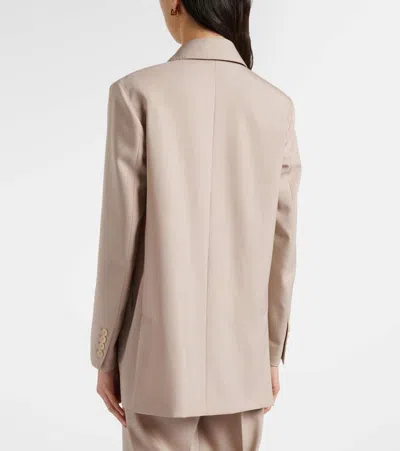 Max Mara Double-breasted Wool Blend Blazer In Pink