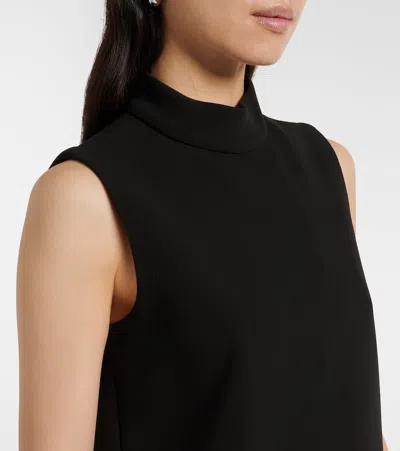 Max Mara Feather-trimmed Top In Black
