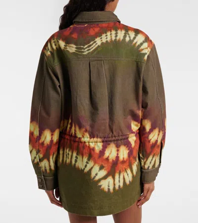 Alemais Marilyn Tie-dye Denim Utility Jacket In Green