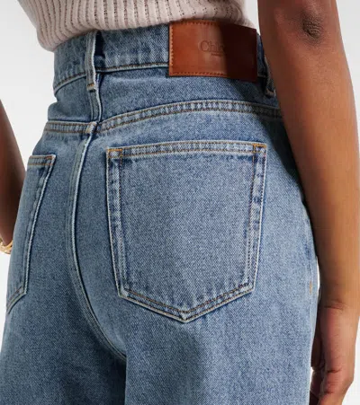 Chloé Light Indigo High-waisted Tapered Jeans In Blue
