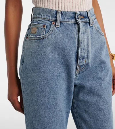 Chloé Light Indigo High-waisted Tapered Jeans In Blue
