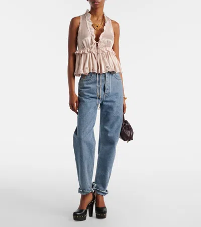 Chloé Light Indigo High-waisted Tapered Jeans In Blue