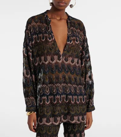 Missoni Lamé Blouse In Brown