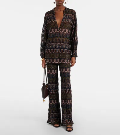 Missoni Lamé Blouse In Brown