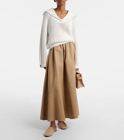 Brunello Cucinelli Women Sparkling Net Cotton Hooded Cardigan In White