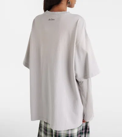 Acne Studios Women Cotton T-shirt With A Floral Print With A Contrasting Logo In Multi