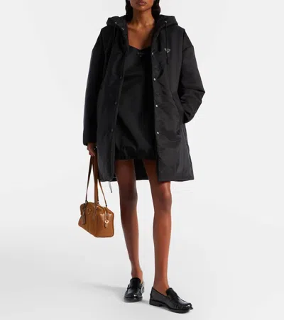 Prada Re-nylon Raincoat In Black