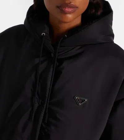 Prada Re-nylon Raincoat In Black
