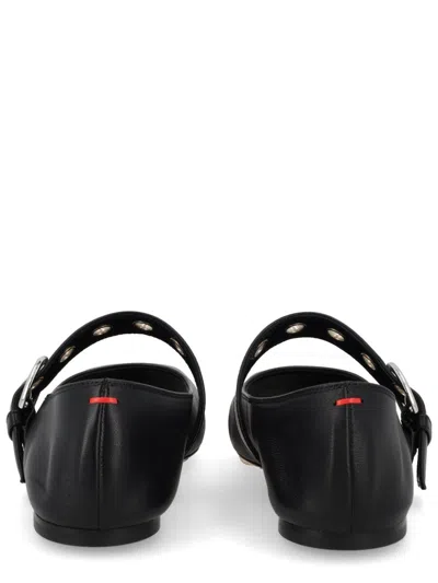 Aeyde Uma Eyelet-embellished Leather Mary Jane Ballet Flats In Black