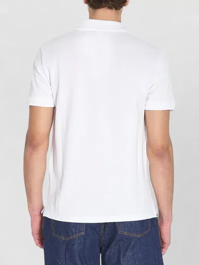 Ami Alexandre Mattiussi Ami Paris Men White Polo Shirt With Adc Embroidery On The Front And Classic Collar In Cotton Man In Multi