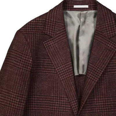 Brunello Cucinelli Red Wool Jackets And Coat In Brown