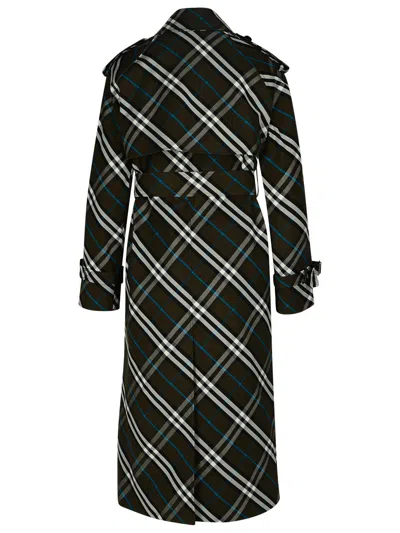 Burberry Snug Check-print Long Trench Coat In Black