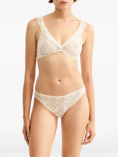Eres Printanière Underwire Ruffled Bra In White