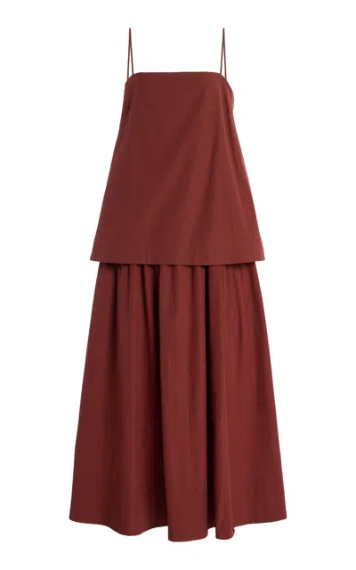 House Of Dagmar Cotton Strap Maxi Dress In Red