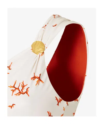 Fendi Asymmetrical One-shoulder Printed Swimsuit In White