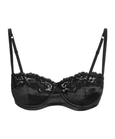 Dolce & Gabbana Silk Bra With Adjustable Shoulder Straps In Black