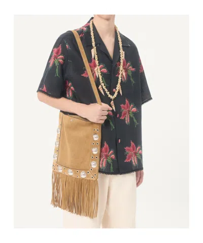 Valentino Camp Collar Shirt Floral Pattern Short Sleeves In Blue