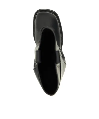 Attico Passeggiata Black Boots With Heel-tab And Rubber Sole In Leather Woman