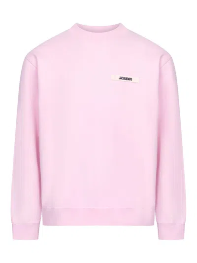 Jacquemus Pink Organic Cotton Fleece The Gros Grain Sweatshirt In Pink