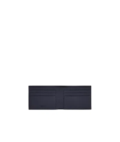 Ferragamo Monogram Hammered Leather Wallet In White