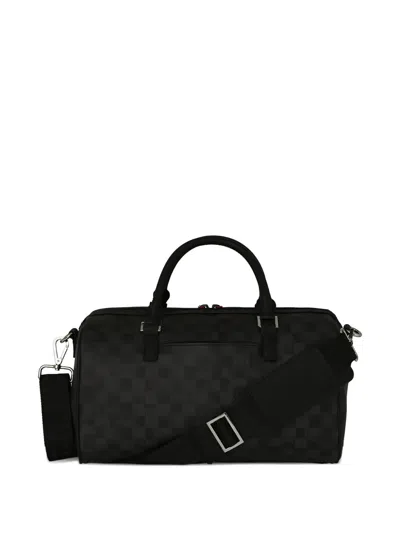 Sprayground Checkerboard-pattern Holdall In Black