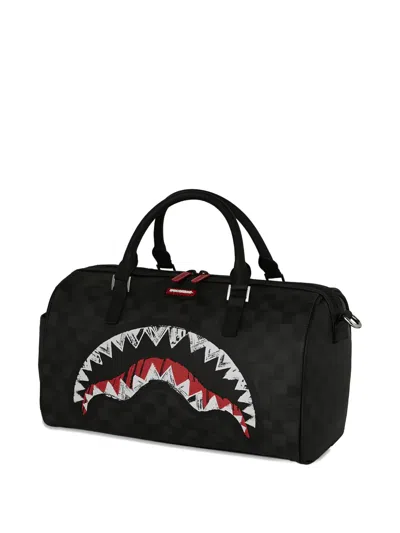 Sprayground Checkerboard-pattern Holdall In Black