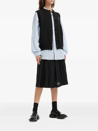 Ader Error Button Embroidered Vest In Black
