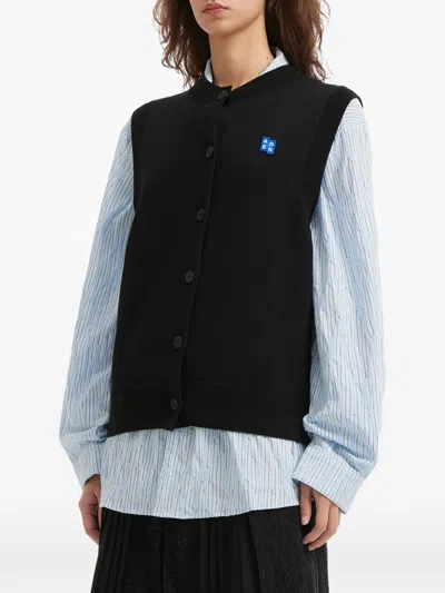Ader Error Button Embroidered Vest In Black