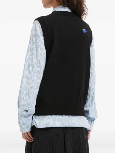 Ader Error Button Embroidered Vest In Black