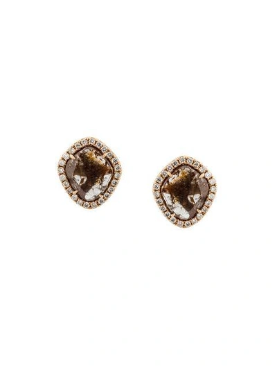 Shop Saqqara Sliced Diamond Earrings In Metallic