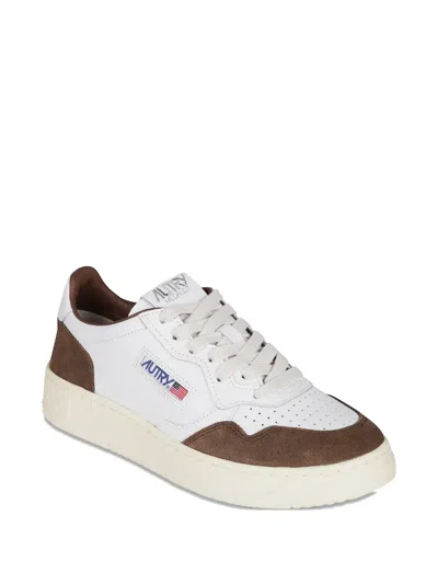 Autry 'medalist' White Low Top Sneakers With Logo Patch On Tongue And Side In Leather Blend Woman