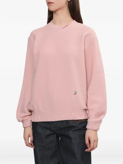 Ader Error Waffle-knit Sweatshirt In Pink