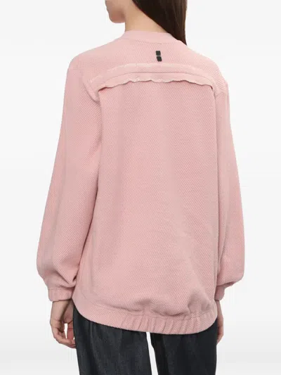 Ader Error Waffle-knit Sweatshirt In Pink