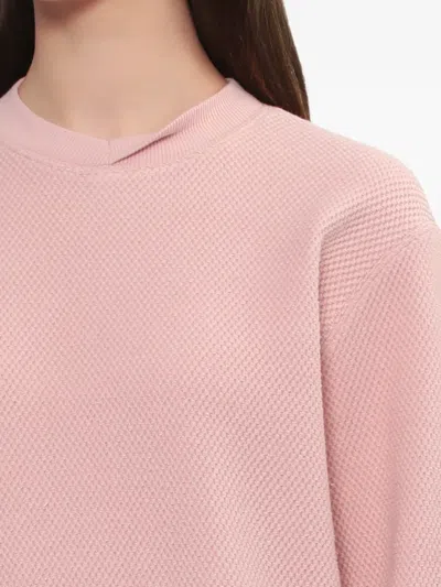 Ader Error Waffle-knit Sweatshirt In Pink