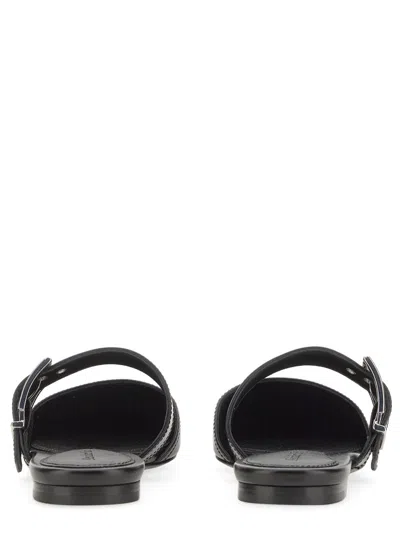 Alexander Mcqueen Leather Pointed Mules With Buckle In Black
