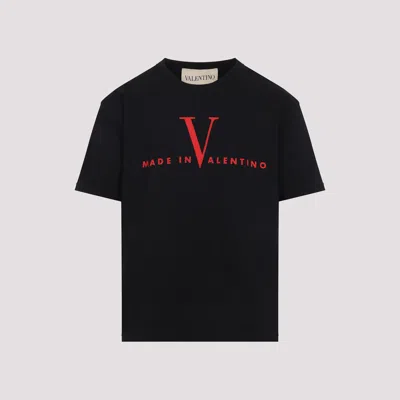 Valentino Crew Neck Short Sleeve T-shirt Design In Black